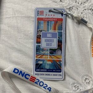 DNC Chicago 2024 Delegate Credential with Lanyard